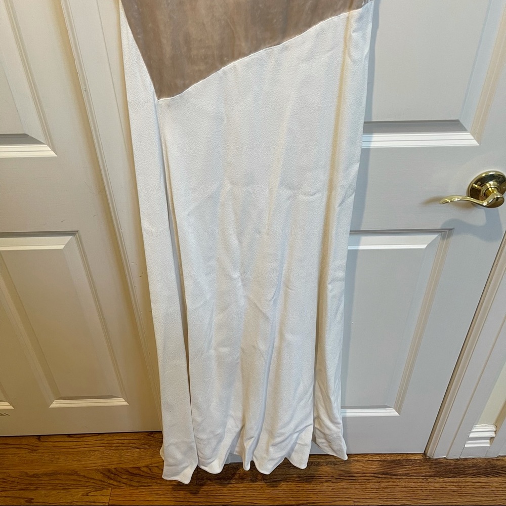 3.1 Phillip Lim Velvet Panels Maxi Dress In White - Picture 5 of 13